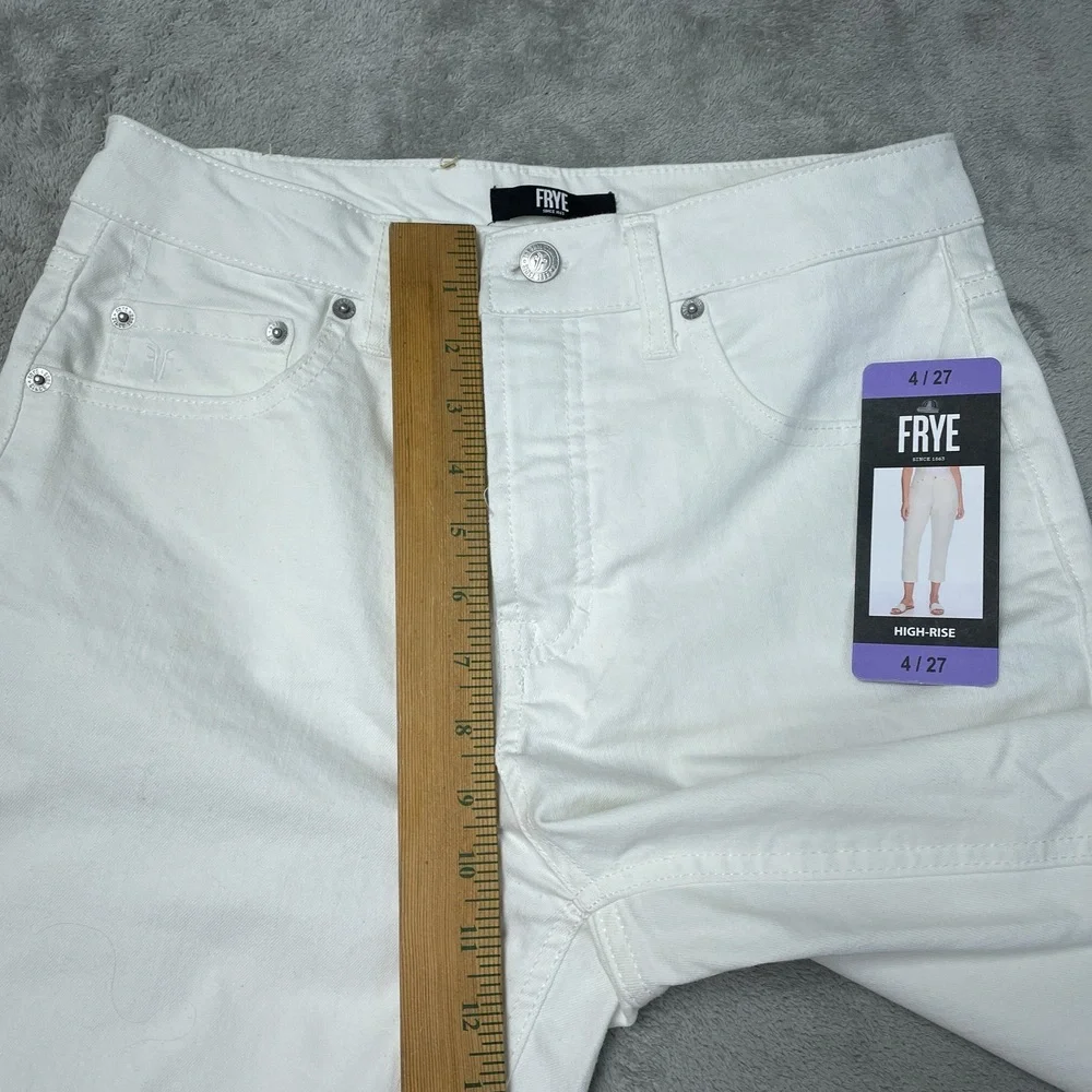 Frye Women's Size 4/27 High-Rise Ivory Cotton Blend Jeans H0091 - Picture 5 of 10